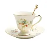 Kopjes schotels Britse keramische koffiekop en schotel set Afternoon Tea Pot Pot Bow Bowbon Wedding Gift Tazas de Cafe Eco Friendly Utensil