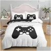 Beddengoedsets Games Trooster Er Gamepad Set voor jongens Kinderen Video Modern Gamer Console Quilt 2 of 3 stuks 201127 Drop Delivery Homefavor Dhixd