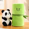 Knuffels NIEUW Bamboo Tube Panda Set Knuffel Schattige knuffels Knuffelpop Omkeerbaar ontwerp Verjaardagscadeau voor kinderen R231110