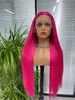 Lace Wigs Front Lace Synthetic Fiber Wig Cover Wig Matte High Temperature Silk Half Hand Hook Rose Pink Long Straight