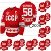 Weng Ryssland Hockey Classic CCCP Red 75 -årsjubileum Jersey Anton Slepyshev Vladislav Gavrikov Anton Burdasov Eric O'Dell Corban Knight Mat