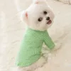 Ropa para perros Ropa para mascotas a cuadros amarillos Cachorro de dos patas Chaqueta de algodón Invierno Teddy Cálido Abrigo grueso Suministros