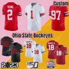 2023 Peach Bowl Ohio State Buckeyes voetbalshirt NCAA College OSU CJ Stroud Henderson Jaxon Smith-Njigba 18 Marvin Harrison Jr. Williams Egbuka 44 Tuimoloau Rose