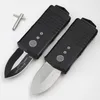 UT-Combat Mini Black 204P Exocet Bounty Hunter Couteaux automatiques D2 Lame T6 Poignée en aluminium Tactique Camp de chasse Couteau de poche de sauvetage d'auto-défense EDC Outils