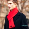 Lenços Maikun moda masculina lenço de lã cor pura simples e versátil inverno quente cashmere cachecol high-end presente conjunto