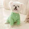 Ropa para perros Ropa para mascotas a cuadros amarillos Cachorro de dos patas Chaqueta de algodón Invierno Teddy Cálido Abrigo grueso Suministros