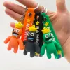 Dessin animé créatif arc-en-ciel amis figurine porte-clés sac pendentif bouche eau monstre porte-clés mignon porte-clés