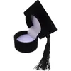 Jewelry Pouches Graduation Cap Ring Box Black Doctoral Hat Wrapping Decorative Boxes Organizer Case For