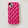 3D Steroscopic Wave Pattern Telefon dla iPhone'a 14 Plus 13 11 12 Pro Max Macarons Coverproof odporny na wstrząs przeciwny