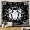 Wandtapijten 130X150Cm Mandala Tapijt Wit Zwart Zon En Maan Muur Hangend Tarot Hippie Wandtapijten Thuis Dorm Pack Inventaris Groothandel Dhylr