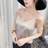 Camisoles Tanks zomer zijden tanktop v-neck basic dames tanktop dames mouwloze tanktop witte satijnen strakke bh top dames kleding 230410