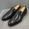 Designer Fashion Mens Loafers Leather Handmade Black Brown Casual Business Dress Shoes Party Wedding Men's Footwear Plus Size 38-47