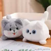 Stuffed Plush Animals 1pc Cute White Black Cat Pendant Plush Toy Soft Lovely Anime Toy Cartoon Animal Stuffed Doll Girls Valentine Day Gift Ornaments R231110