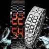 Модные мужские часы, мужские часы, цельнометаллические цифровые наручные часы, красный светодиодный самурай для мужчин, спортивные простые часы для мальчиков, relogio masculino1262C