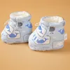 İlk Yürüyüşçüler 0-18m Kaymaz Bebek Kar Botları Kış Moda Sıcak Karikatür Baskısı Kalın Yürümeye Başlangıcı Bulanık Toplar Çocuk