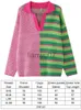 여성 스웨이터 Taotrees 여성용 니트웨어 니트 긴 소매 색상 블록 풀오버 풀오버 스트라이프 및 파도 패턴 옷깃 스웨터주기 J231110