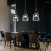 Lampes suspendues Lampes en verre nordiques Ceinture de designer LED suspendue pour chambre à coucher Cuisine Salon Bar Décor à la maison Suspension Luminaire