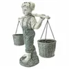 Decorazioni da giardino 2023 Est Arrivo Statua decorativa in resina Bambina che trasporta cesti di fiori Scultura per cortile balcone cortile