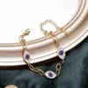 Urok bransolety złota platowane zło łańcucha oka bransoletka dla kobiet niebieska kolor kryształ szczęśliwy demon biżuteria prezent 2023