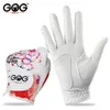 Gants de sport Belles fleurs colorées Golf pour femmes dame filles en cuir véritable peau de mouton Sporting mode Gant gauche droite 1 paire 231109