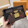 Bolso bandolera para hombre Bolso de diseñador Bolsos de mano de cuero genuino Famoso bolso de flores marrón Bolsos de mujer Monedero Famoso Hombro Messenger Wallet