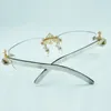 Cross Diamond Buffs Brillengestell 3524012 mit natürlichen Hybrid-Büffelhörnern und 56-mm-Gläsern