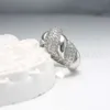 Cadermay Hip-Hop Trendy VVS S Sier 11mm WAVY RUND Moissanite smycken Mäns och kvinnors förlovningsring