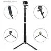 Selfie Monopods Anordsem Accessories Extendable Selfie Stick Monopod Mount Tripod for GoPro Hero 9 8 7 6 5 sj Action Cameras For YI 4K Q231110