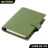 Anteckningar Moterm Luxe 20 Series A5 Size Planner Pebble Grain Leather Notebook med 30mm Ring Agenda Organizer Diary 230408