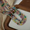 Pingentes 2024 colorido bohemia frisado colares na moda feminina colar gargantilha acessórios de praia colar de férias jóias atacado