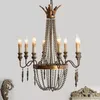 Hanglampen Amerikaans land houten traplamp Frans retro oude woonkamer villa homestay kroonluchter kroonluchter