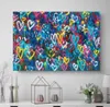 Grupo de graffiti moderno de corações de amor coloridos pôsteres e impressões pinturas em tela imagens de arte de parede para sala de estar decoração de casa cua9739378