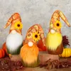 Decoração de festa 1 pc outono sem rosto gnome boneca queda girassol abóbora anão ação de graças casa colheita tema ornamento crianças presentes