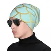 Bérets Turquoise Sarcelle et Gold Glitter Mermaid Scales Knit Hat Beach Hip Hop pour hommes femmes