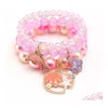 Подарочная упаковка Mti Styles Kids Lucky Jewelry Bracelet Happy Children Mermaid Charms Drop Delive Home Garden Праздничные поставки вечеринки DH2FM