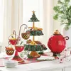 Kitchen Storage Simplicity Great Christmas Tree Shaped Snack Cake Stand Decor Wood Cupcake Holder Multi-purpose For Home