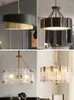 Lampes suspendues American Retro Luxury Lights Gold Lustre Lampe suspendue en verre industriel post-moderne Liivng / Salle à manger Décor Loft Cuisine