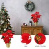 Flores decorativas Macetas Decoración navideña Accesorios para fiestas de Navidad Poinsettia de imitación Cártamo Artificial