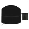 Tools Round Fire Pit Cover 210D Waterproof Fireplace Made Of Oxford Fabric Heavy-Duty Weather-Resistant Black