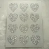 Prezent Glitter Heart Stickers Silver for Envelope Seals