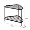 Hooks & Rails Triple-cornered Dish Drying Hanger Storage Rack Kitchen Corner Shelf 2 Layers Pot Stove OrganizerHooks