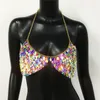 CAMESOSOLS ZOMER DROMEN DOMEN METALEN PAILINE CRASD TOP BRA Sexy Hollow Out O Hals Halter Body Chain Corset S Festival Party Domans Tank 230410