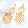 Dangle Earrings Siscathy Luxury Full Micro Cubic Zirconia Tassel Pendant Drop for Women 2023 Fashion Banquet Dubai Jewelry