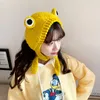 Beanies Beanie/Skull Caps Korean Kawaii Girl Frog Hat Cute Sticked Big Eye Hair Band Huvudbonader Varma öronskydd Huvudspolar