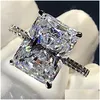 Band Rings Radiant Cut 3Ct Lab Diamond Ring 925 Sterling Sier Bijou Engagement For Women Bridal Party Jewelry 885 Q2 Dhgarden Dh5Fr