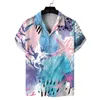 Mens Casual Shirts Summer Beach 3D Digital Printing Hawaiian Fashion Loose Relaxed Short Sleeve Mens Shirts Direct 230408