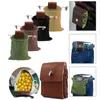 50pcs/lote para forrageamento de forrageamento ao ar livre colheita de frutas portáteis bolsa colapsível berry puch storage camping acampamento saco de lona de tração