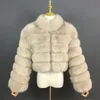 Women's Fur Faux Women Jacket Coat Real Raccoon Silver Winter Jackets Woman Short High Waist Clothing Latest Design 231109