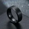 Cluster Rings Fashion Couple Stainless Steel Matte Ring Simple Pure Pigment Men Women Finger Jewelry Memorial Gift