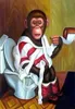 Oprawione zabawne małpy ręcznie malowane nowe nowoczesne azjatyckie malarstwo olejne sztuki azjatyckiej na wysokiej jakości płótna Multi rozmiary Moore20126217038